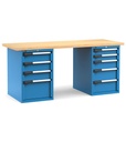 [MASTERWR2056] Banco con 9 cassetti 2x100 4x150 2x200 1x300 Work Master – H 890 mm – 2000 × 750 × 890 mm, Blu (RAL 5012)