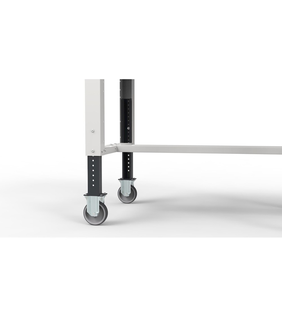 Banco con ruote con porte con 4 cassetti 1x100 2x150 1x200 2xPR Work Master – H 921/1271 mm – Grigio chiaro + Grigio antracite (RAL 7035+7016) – foto 3