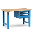 [MASTERWR1514] Banco con 3 cassetti 1x50 1x100 1x150 Work Master – H 890 mm – 1500 × 750 × 890 mm, Blu + Grigio antracite (RAL 5012+7016)