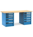 [MASTERWR2062] Banco con 11 cassetti 1x50 4x100 3x150 3x200 Work Master – H 890 mm – 2000 × 750 × 890 mm, Blu (RAL 5012)