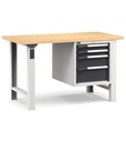 [MASTERWR1519] Banco con 4 cassetti 2x75 1x150 1x200 Work Master – H 890 mm – 1500 × 750 × 890 mm, Grigio chiaro + Grigio antracite (RAL 7035+7016)