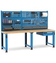 [MASTERWR2512] Banco con 1 cassetto 1x100 Work Master – H 1708/2058 mm – 2500 × 750 × 1708/2058 mm, Blu + Grigio antracite (RAL 5012+7016)