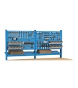 Banco con 3 cassetti 1x50 1x100 1x150 Work Master – H 1708/2058 mm – 2500 × 750 × 1708/2058 mm, Blu + Grigio antracite (RAL 5012+7016) – foto 17