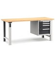 [MASTERWR2019] Banco con 4 cassetti 2x75 1x150 1x200 Work Master – H 890 mm – 2000 × 750 × 890 mm, Grigio chiaro + Grigio antracite (RAL 7035+7016)