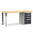 [MASTERWR2025] Banco con 4 cassetti 3x150 1x300 Work Master – H 890 mm – 2000 × 750 × 890 mm, Grigio chiaro + Grigio antracite (RAL 7035+7016)