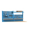 Banco con 1 cassetto 1x100 Work Master – H 1708/2058 mm – 2000 × 750 × 1708/2058 mm, Blu + Grigio antracite (RAL 5012+7016) – foto 16