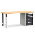 [MASTERWR2031] Banco con 5 cassetti 2x100 1x150 2x200 Work Master – H 890 mm – 2000 × 750 × 890 mm, Grigio chiaro + Grigio antracite (RAL 7035+7016)
