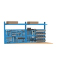 Banco con 4 cassetti 2x75 1x150 1x200 Work Master – H 1708/2058 mm – 2000 × 750 × 1708/2058 mm, Blu + Grigio antracite (RAL 5012+7016) – foto 18