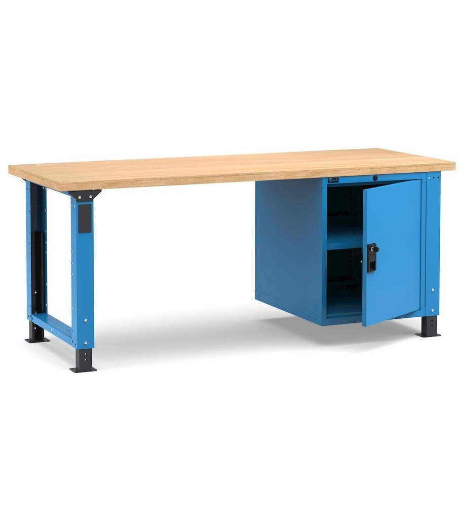 [MASTERWR2046] Banco Work Master regolabile con porta 1xPR – 2000 × 750 × 765/1115 mm, Blu + Grigio antracite (RAL 5012+7016)