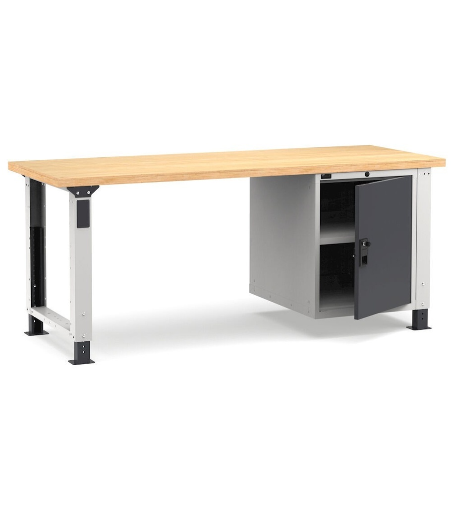 [MASTERWR2045] Banco Work Master regolabile con porta 1xPR – 2000 × 750 × 765/1115 mm, Grigio chiaro + Grigio antracite (RAL 7035+7016)