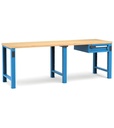 [MASTERWR2508] Banco con 1 cassetto 1x100 Work Master – H 890 mm – 2500 × 750 × 890 mm, Blu + Grigio antracite (RAL 5012+7016)