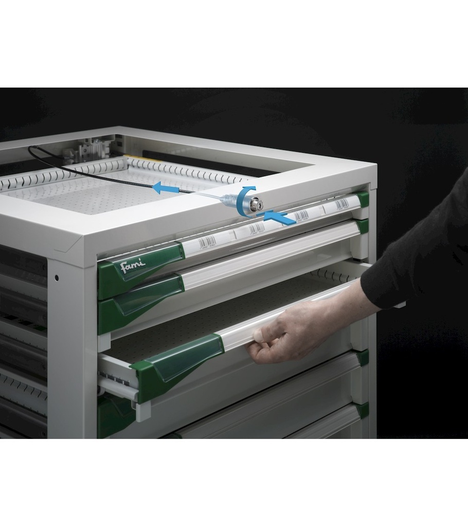 Banco professionale con 8 cassetti, porta, ripiano regolabile e morsa, 300 cm, grigio e antracite – foto 16