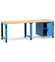 [MASTERWR2546] Banco Work Master regolabile con porta 1xPR – 2500 × 750 × 765/1115 mm, Blu + Grigio antracite (RAL 5012+7016)