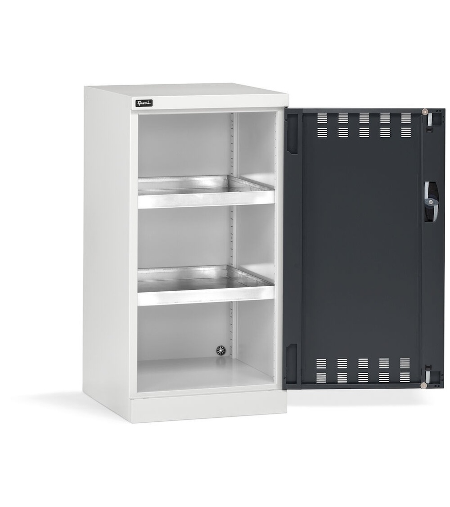 [PERFOM11011] Armadio con porta a battente fessurata Perfom – H 1000 mm – Grigio chiaro + Grigio antracite (RAL 7035+7016)