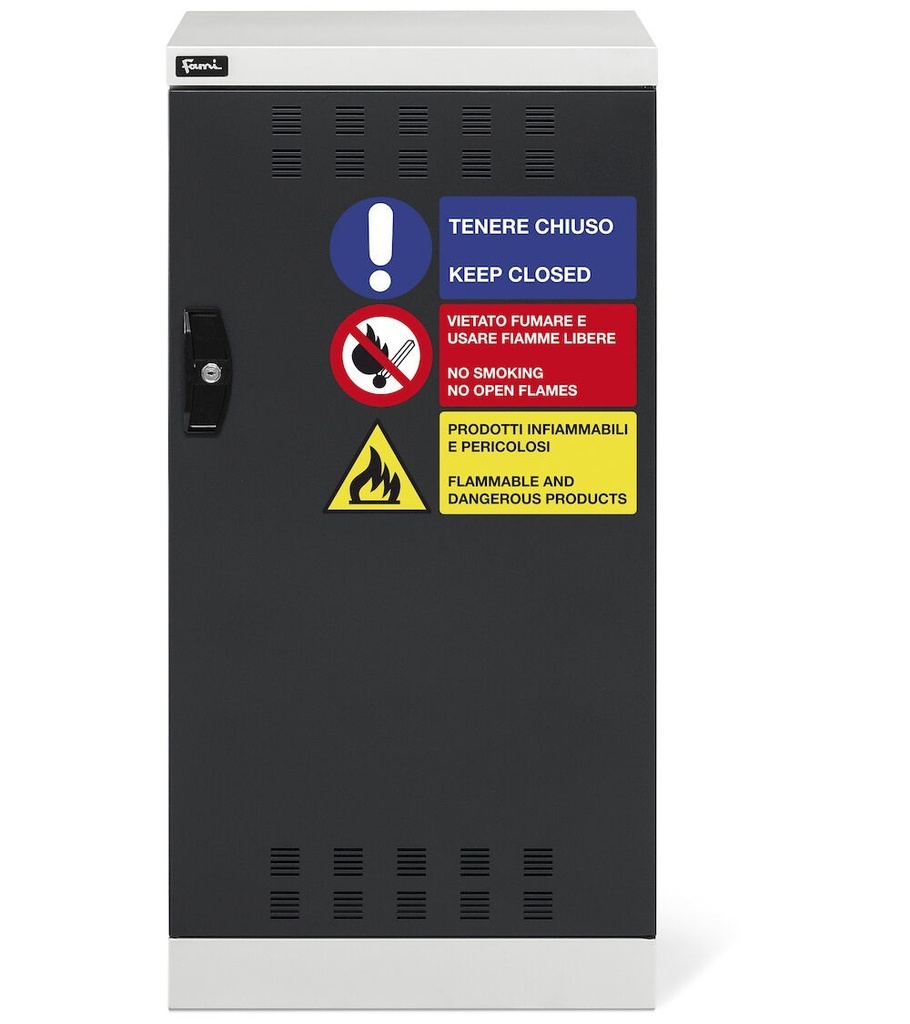 Armadio con porta a battente fessurata Perfom – H 1000 mm – Grigio chiaro + Grigio antracite (RAL 7035+7016) – foto 3