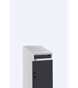 Armadio con porta a battente con leggio Perfom – H 1409 mm – Grigio chiaro + Grigio antracite (RAL 7035+7016) – foto 4