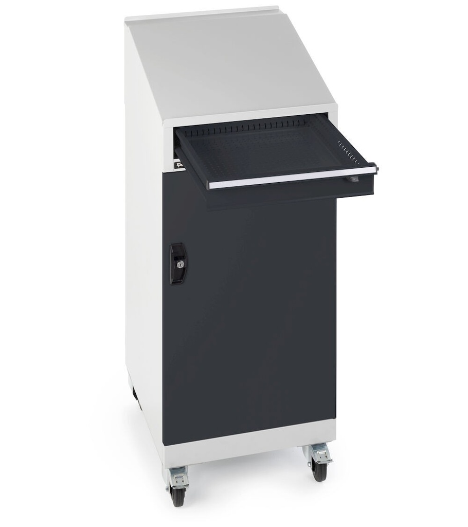 Armadio con porta a battente con leggio Perfom – H 1409 mm – Grigio chiaro + Grigio antracite (RAL 7035+7016) – foto 7