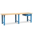 [MASTERWR3008] Banco con 1 cassetto 1x100 Work Master – H 890 mm – 3000 × 750 × 890 mm, Blu + Grigio antracite (RAL 5012+7016)
