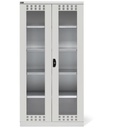 Armadio con ante a battente fessurate in policarbonato, 4 ripiani, L1023 x P555 x H2000 mm – Grigio chiaro (RAL 7035) – foto 2