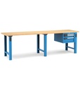 [MASTERWR3014] Banco con 3 cassetti 1x50 1x100 1x150 Work Master – H 890 mm – 3000 × 750 × 890 mm, Blu + Grigio antracite (RAL 5012+7016)