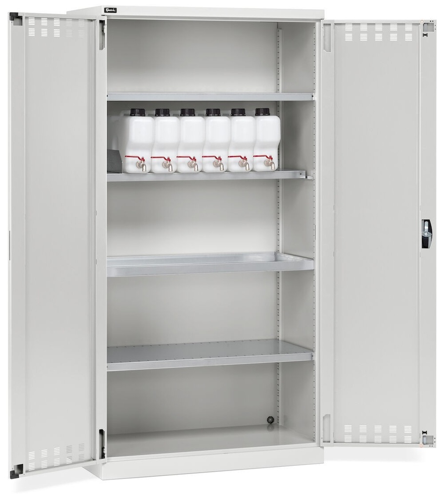 [PERFOM14020] Armadio con porte a battente fessurate Perfom – 1023 × 555 × 2000 mm, Grigio chiaro (RAL 7035)