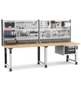 [MASTERWR3017] Banco con 3 cassetti 1x50 1x100 1x150 Work Master – H 1708/2058 mm – 3000 × 750 × 1708/2058 mm, Grigio chiaro + Grigio antracite (RAL 7035+7016)