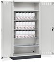 [PERFOM14023] Armadio con porte a battente fessurate Perfom – 1048 × 600 × 2027 mm, Grigio chiaro (RAL 7035)