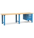 [MASTERWR3020] Banco con 4 cassetti 2x75 1x150 1x200 Work Master – H 890 mm – 3000 × 750 × 890 mm, Blu + Grigio antracite (RAL 5012+7016)