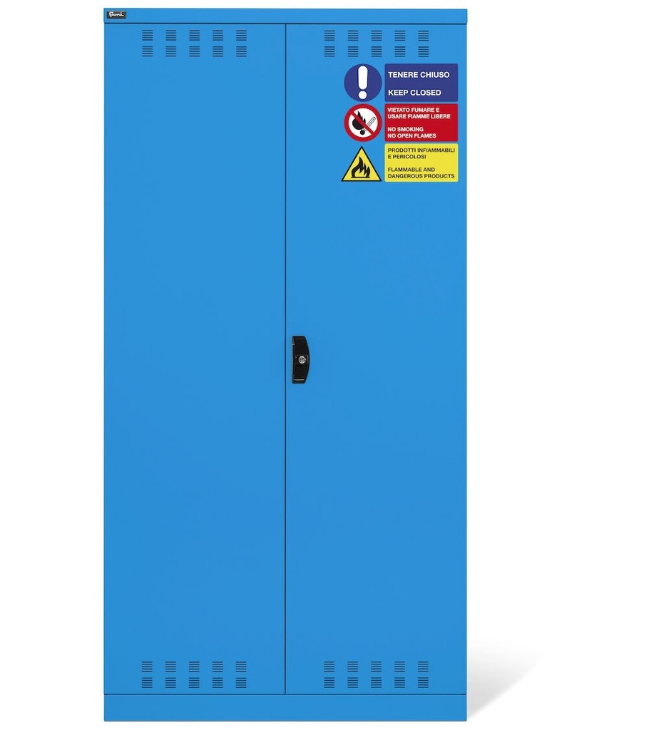 Armadio con porte a battente fessurate Perfom – 1023 × 555 × 2000 mm, Blu (RAL 5012) – foto 3