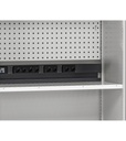 Armadio caricabatterie con ante in policarbonato, 4 piani/pannelli forati, L1023 x P555 x H2000 mm – Grigio chiaro (RAL 7035) – foto 5