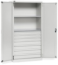 [PERFOM14053] Armadio con porte a battente Perfom – 54×27 EH 7 cassetti – Grigio chiaro (RAL 7035)