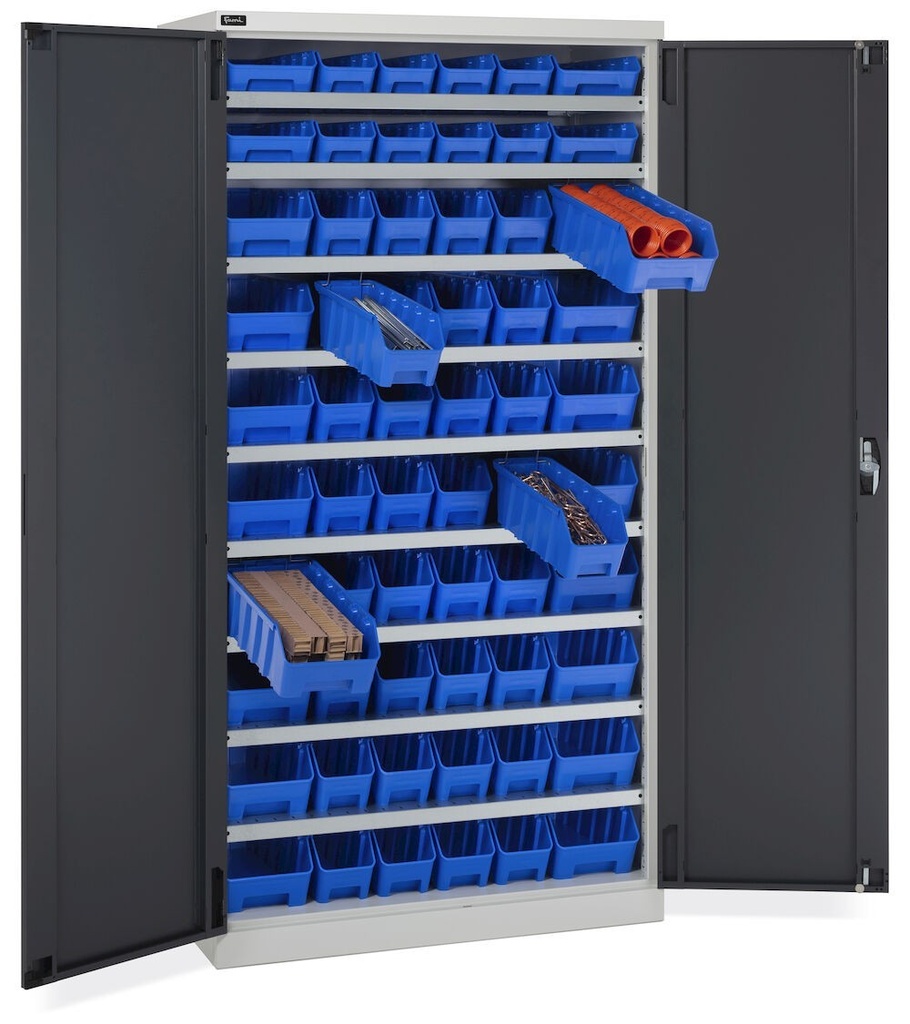 Armadio con porte a battente con 60 contenitori RK Box Air Perfom – H 2000 mm – Grigio chiaro + Grigio antracite (RAL 7035+7016) – foto 2