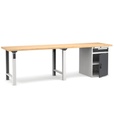 [MASTERWR3043] Banco con porta con 1 cassetto 1x100 1xPR Work Master – H 890 mm – 3000 × 750 × 890 mm, Grigio chiaro + Grigio antracite (RAL 7035+7016)