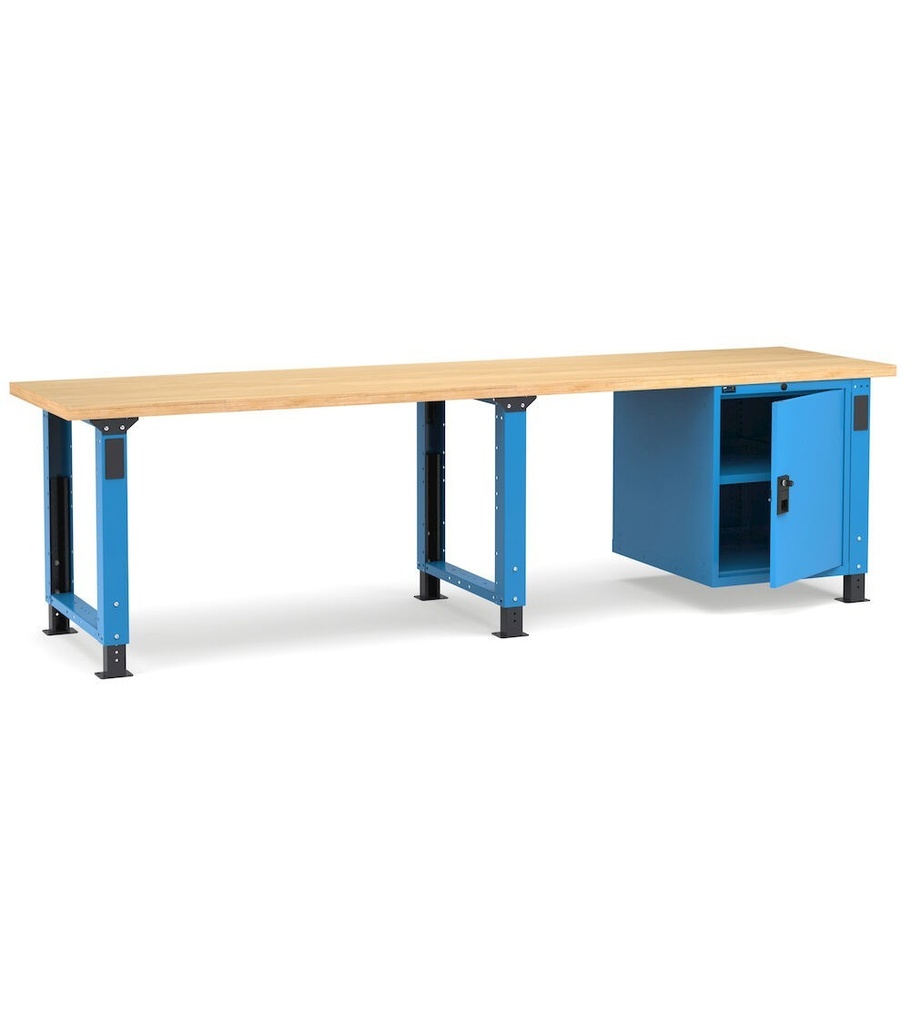 [MASTERWR3046] Banco Work Master regolabile con porta 1xPR – 3000 × 750 × 765/1115 mm, Blu + Grigio antracite (RAL 5012+7016)