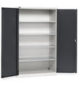 [PERFOM17001] Armadio con porte a battente Perfom – 64×27 EH – 1193 × 555 × 2000 mm, Grigio chiaro + Grigio antracite (RAL 7035+7016)