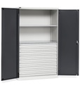 [PERFOM17007] Armadio con porte a battente Perfom – 64×27 EH 9 cassetti – Grigio chiaro + Grigio antracite (RAL 7035+7016)