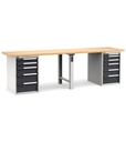 [MASTERWR3061] Banco con 11 cassetti 1x50 4x100 3x150 3x200 Work Master – H 890 mm – 3000 × 750 × 890 mm, Grigio chiaro + Grigio antracite (RAL 7035+7016)