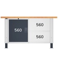 Banco Work Master BR regolabile smontato, piano in multiplex 40 mm – 1500 × 750 × 740/1065 mm – foto 3