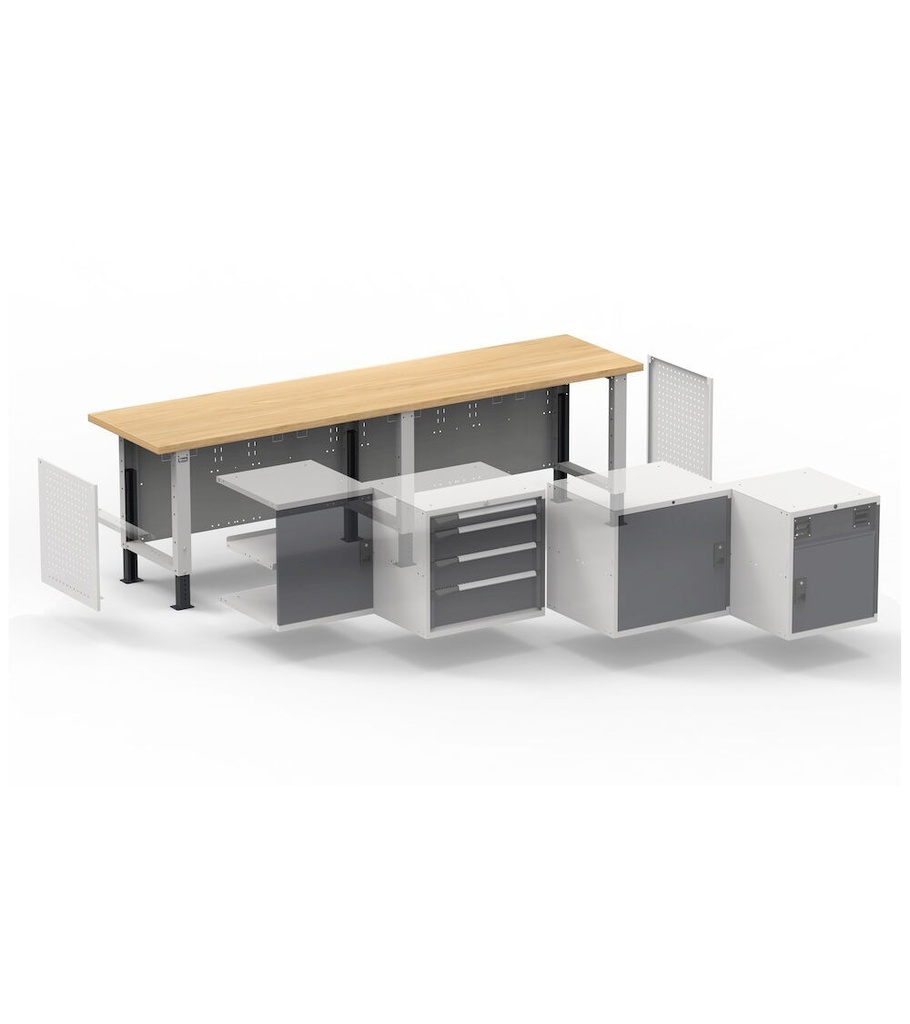 Banco Work Master BR regolabile smontato, piano in multiplex 40 mm – 1024 × 750 × 740/1065 mm – foto 6