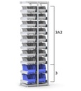 [ST0602] Scaffale aggiuntivo con 20 contenitori Picking Box Air mis. 3/3A2, L584 x P421 x H2003 mm