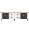 Banco Work Master BR regolabile smontato, piano in multiplex 40 mm – 3000 × 750 × 740/1065 mm – foto 4