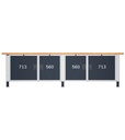 Banco Work Master BR regolabile smontato, piano in multiplex 40 mm – 3000 × 750 × 740/1065 mm – foto 5