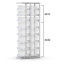 Scaffale aggiuntivo vuoto per cassette  400x300 mm, L760 x P421 x H2003 mm – foto 3