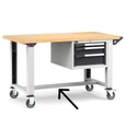 Traverso di collegamento gambe per banchi Work Master – 1261 × 115 × 38 mm, Grigio chiaro (RAL 7035) – foto 2