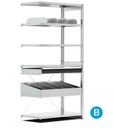 [ST1025] Scaffale aggiuntivo a 6 ripiani con divisori per contenitori mis.4A5, L1028 x P521 x H2011 mm