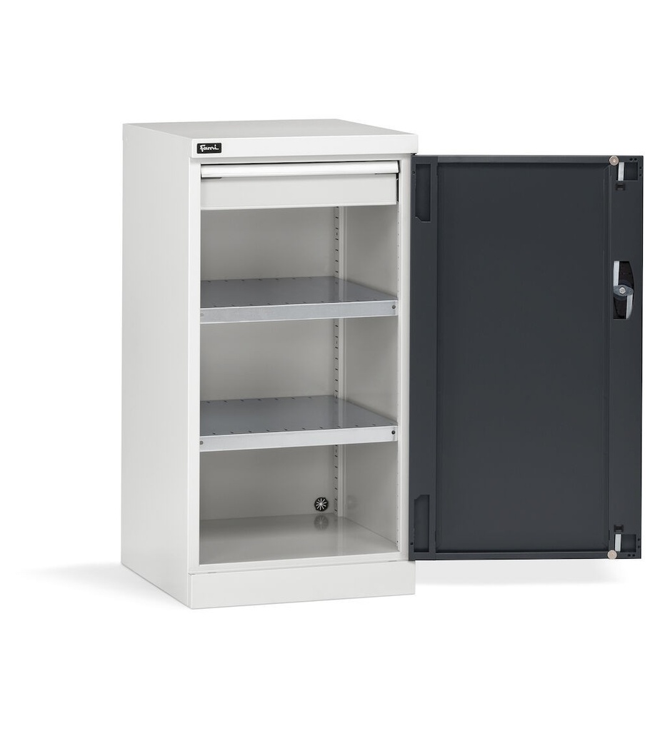 [PERFOM11004] Armadio con porta a battente Perfom – H 1000 mm – Grigio chiaro + Grigio antracite (RAL 7035+7016), 1 cassetti