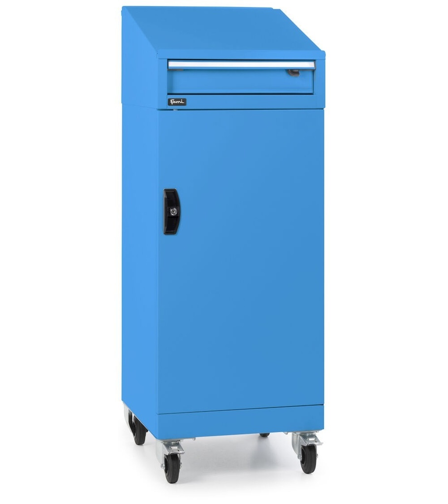 Armadio con porta a battente con leggio Perfom – H 1409 mm – Blu (RAL 5012) – foto 2