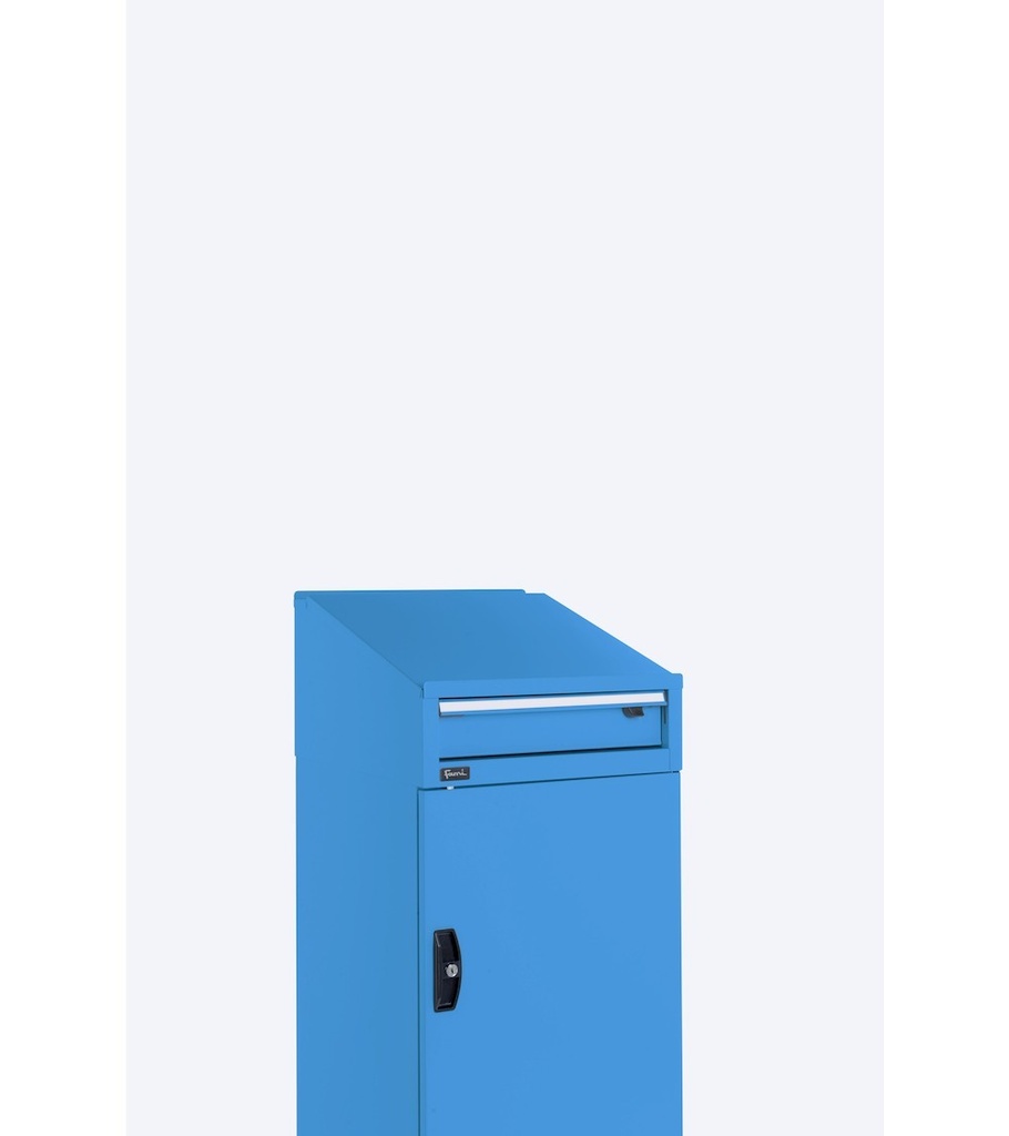 Armadio con porta a battente con leggio Perfom – H 1409 mm – Blu (RAL 5012) – foto 3