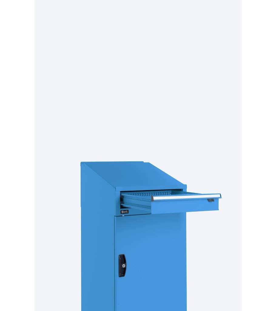 Armadio con porta a battente con leggio Perfom – H 1409 mm – Blu (RAL 5012) – foto 4
