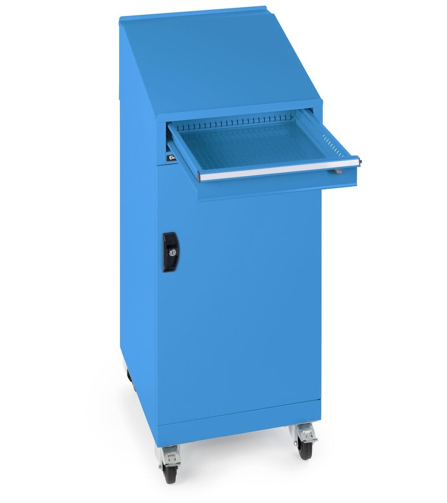 Armadio con porta a battente con leggio Perfom – H 1409 mm – Blu (RAL 5012) – foto 7